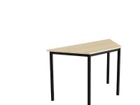 (ComputerSalg) Bord Combi 195, trapezformet, 1200/600x520 mm Højde 720 med birk laminat, sort stel