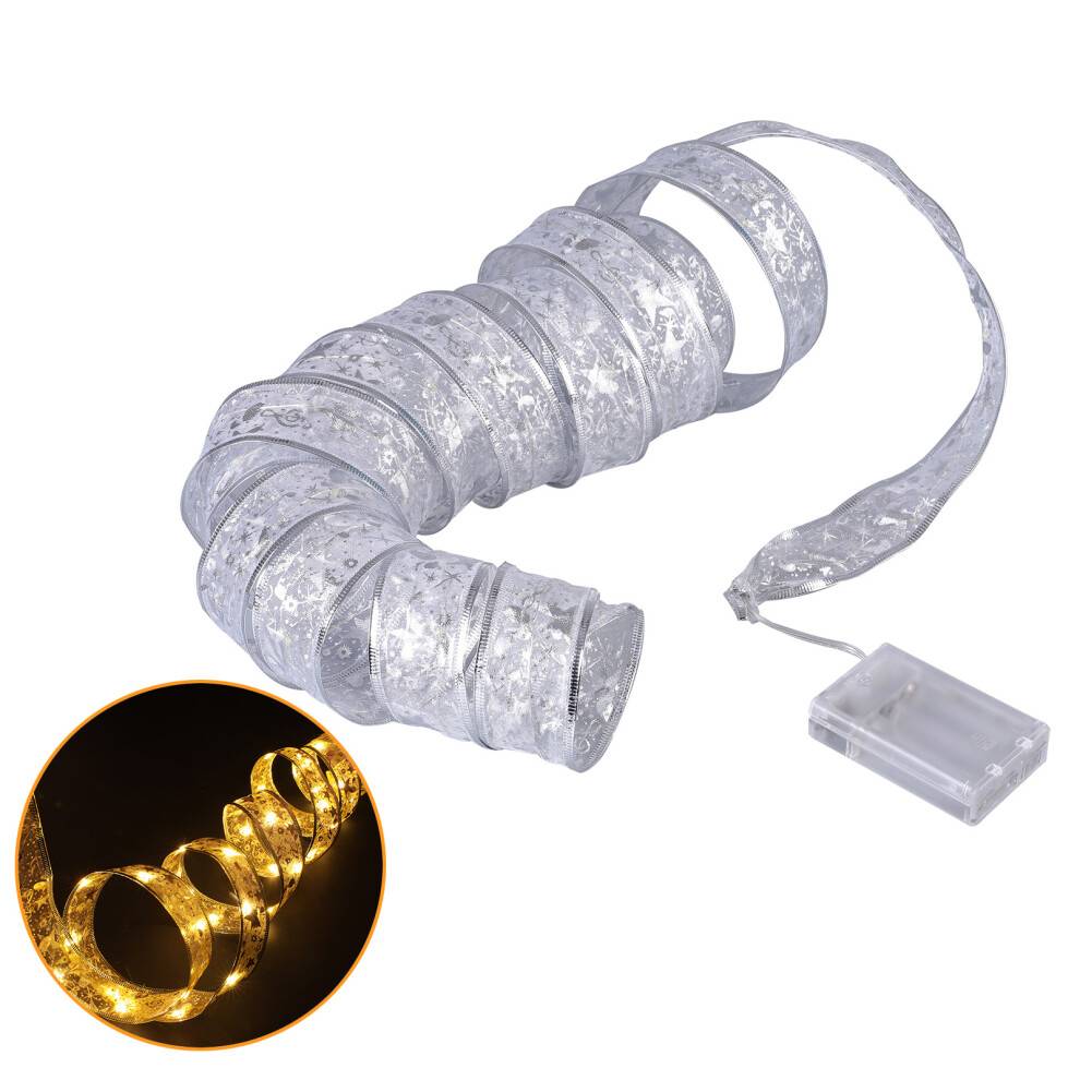 40-LED organzaband ljusslinga 4m varmvit