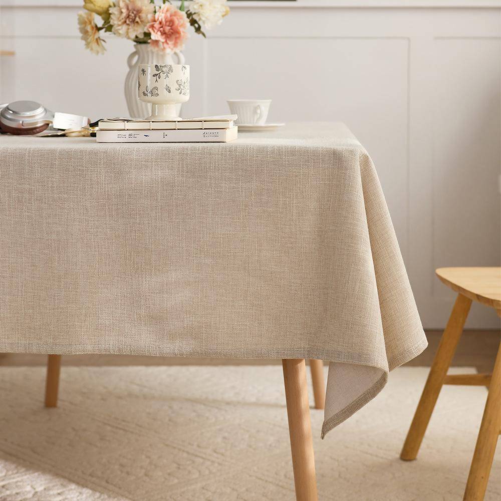 Förtjockat Bomulls- och Linneväv Konst Beige Grå Konferensbordsduk Bordsduk Kaffebordsduk Bordstablett gray