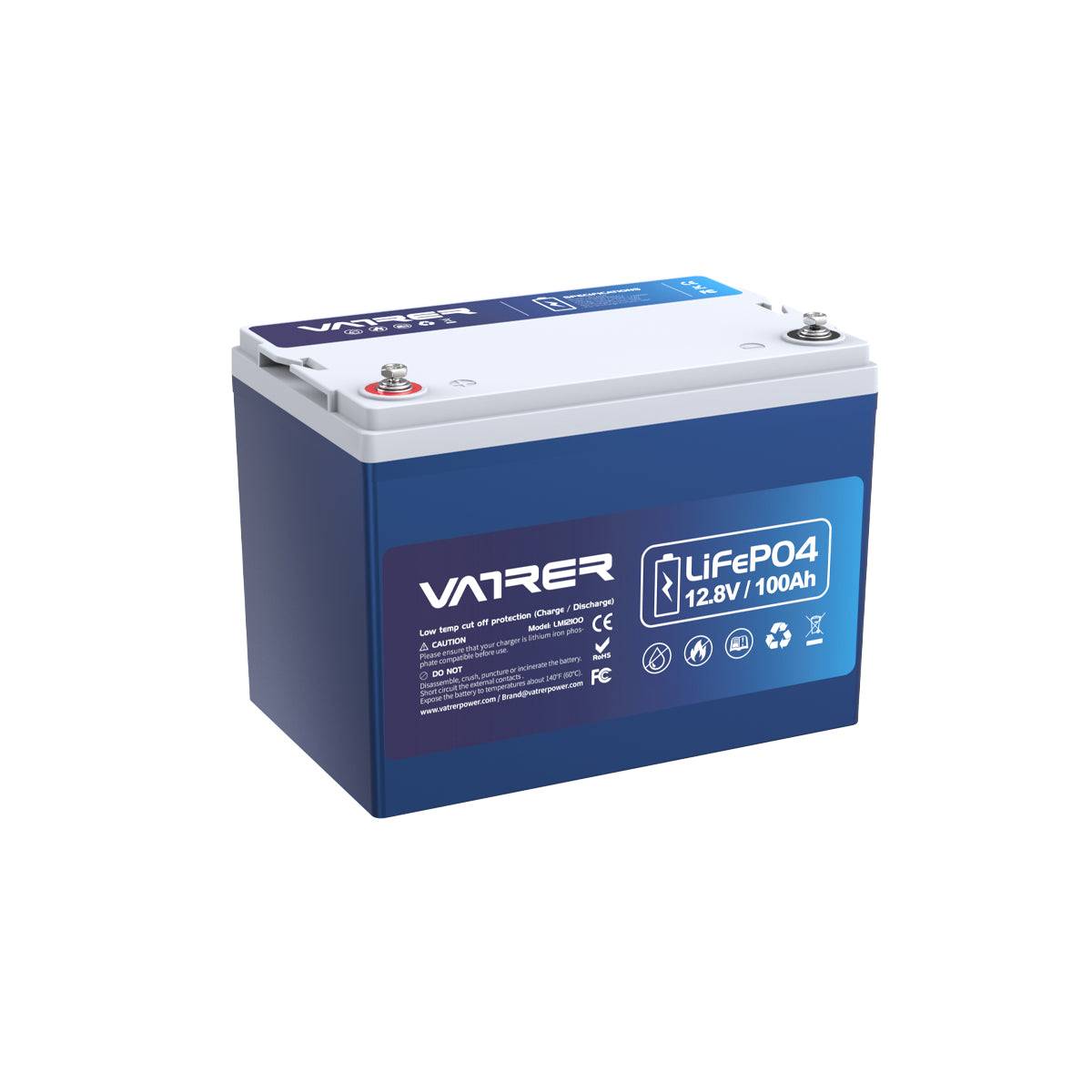 Vatrer 12V 100Ah(Group 24) Low Temp Cutoff LiFePO4 Battery with Bluetooth - 10 PACK($216.99/Each)