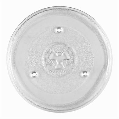 Universal mikroovn glastallerken - 27 cm. med hul til medbringer.