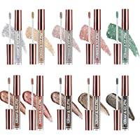 10 färger bländande glitter flytande ögonskugga metallisk glänsande skimmer långvarig vattentät högpigmenterad glöd ögonskuggsats gnistrande diamant pärlemorskimrande ögonmakeup