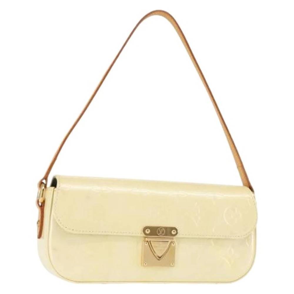 Louis Vuitton Vintage Pre-owned Vintage Skuldertaske i Patentlæder - Vintage - Dame - Beige - ONE SIZE - Uld