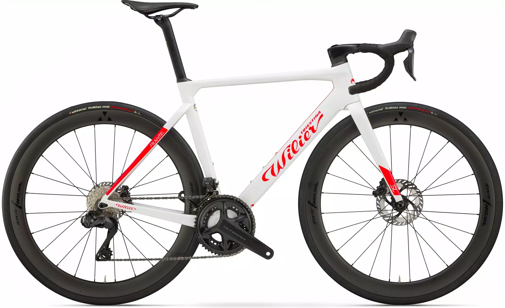Wilier Filante SL 2025 - Shimano Ultegra Di2 2x12sp - Miche SWR EVO 50mm - 028 / L / F20 White, Red - Glossy (L)