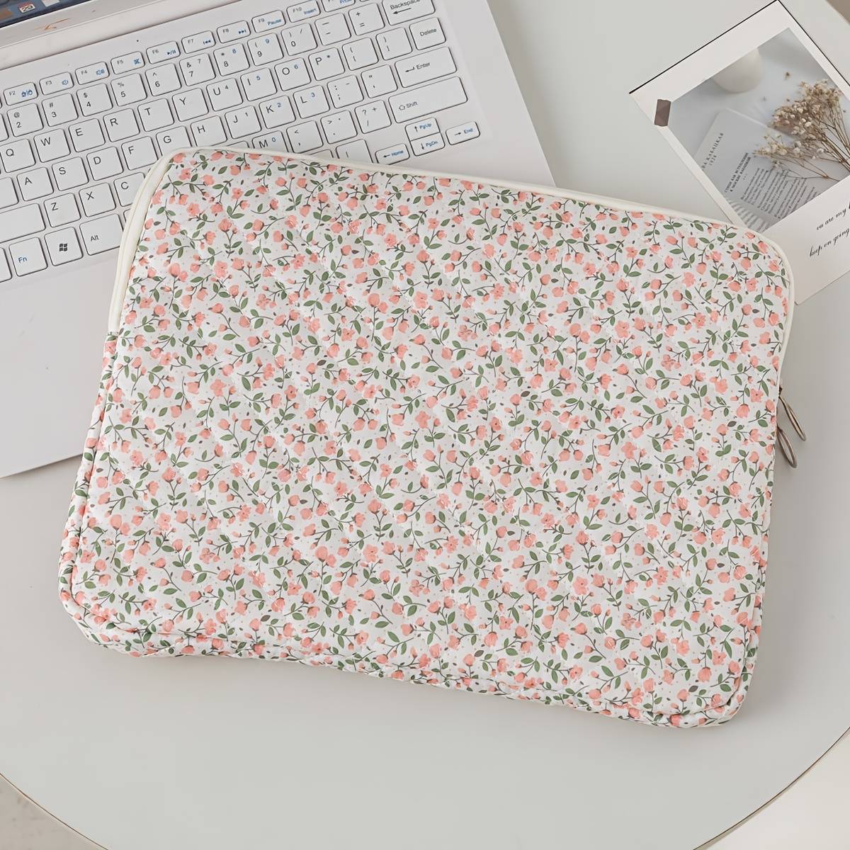 Floral Pattern Tablet Bag Suitable For 11/13/15 Inch Laptop Cover, Light-colored Portable And Durable, Pink, Yellow And Red