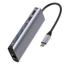 SiGN 7-i-1 Dockningsstation USB-C, 100W med 4K HDMI - Grå