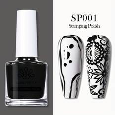 TEMU Born Pretty 10ml Stamping Nail Polish Set Black Nail Printing Polish Diy For Nail Plate Design Varnish