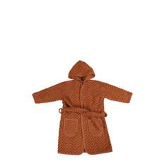 Bathrobe - Zigzag Rust 1-2 Years Morgenkåbe Badekåbe Brown Filibabba