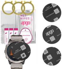 3x apgo MATTE Hybrid Glass Screen Protector for Garmin Quatix 6x Solar, tempered glass substitute, non-cracking