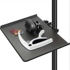 1st Universal Clamp-On Mic Stand Tray Utility Storage Platform, notställstillbehör, justerbar mikrofonhållare för livestreaming, karaoke, scen, notbla - Svart (En-Storlek)