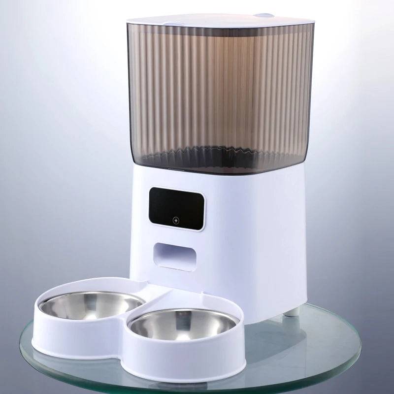5L Smart Automatic Pet Feeder with Camera, Double Bowls & Voice Recorder - Double Bowl -WiFi / L / 5L (L)