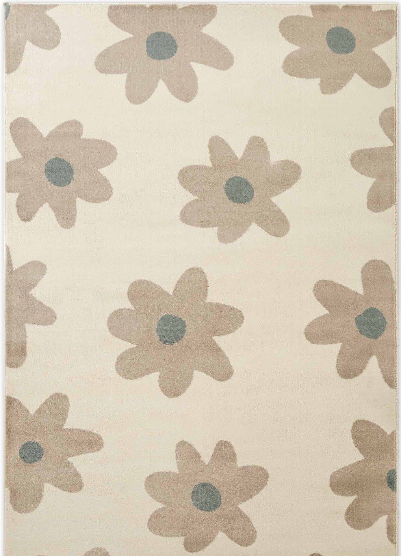 Barnmatta Bloomy - 200 x 290 cm - Creme - Lättstädad (200 x 290 cm)
