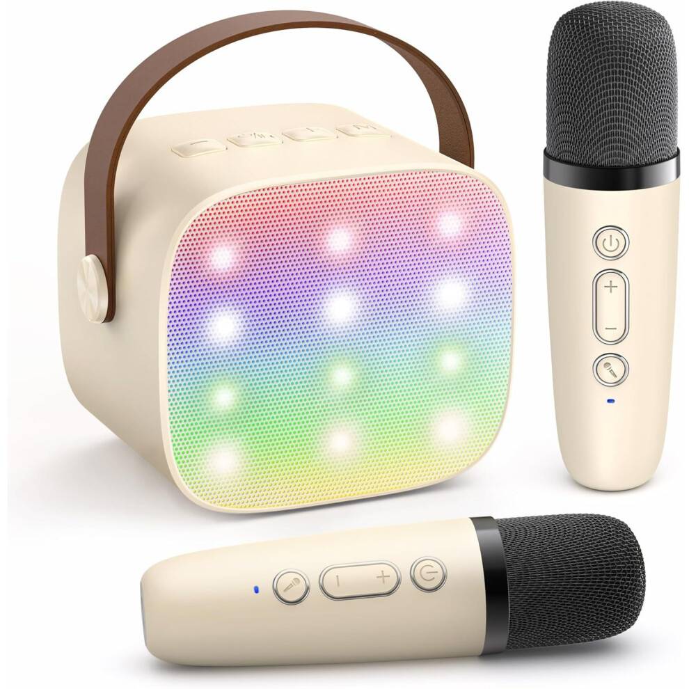 K1-Bärbart Karaoke-högtalarsystem med trådlös mikrofon - Bluetooth-sångmaskin och basreflex-boombox_M
