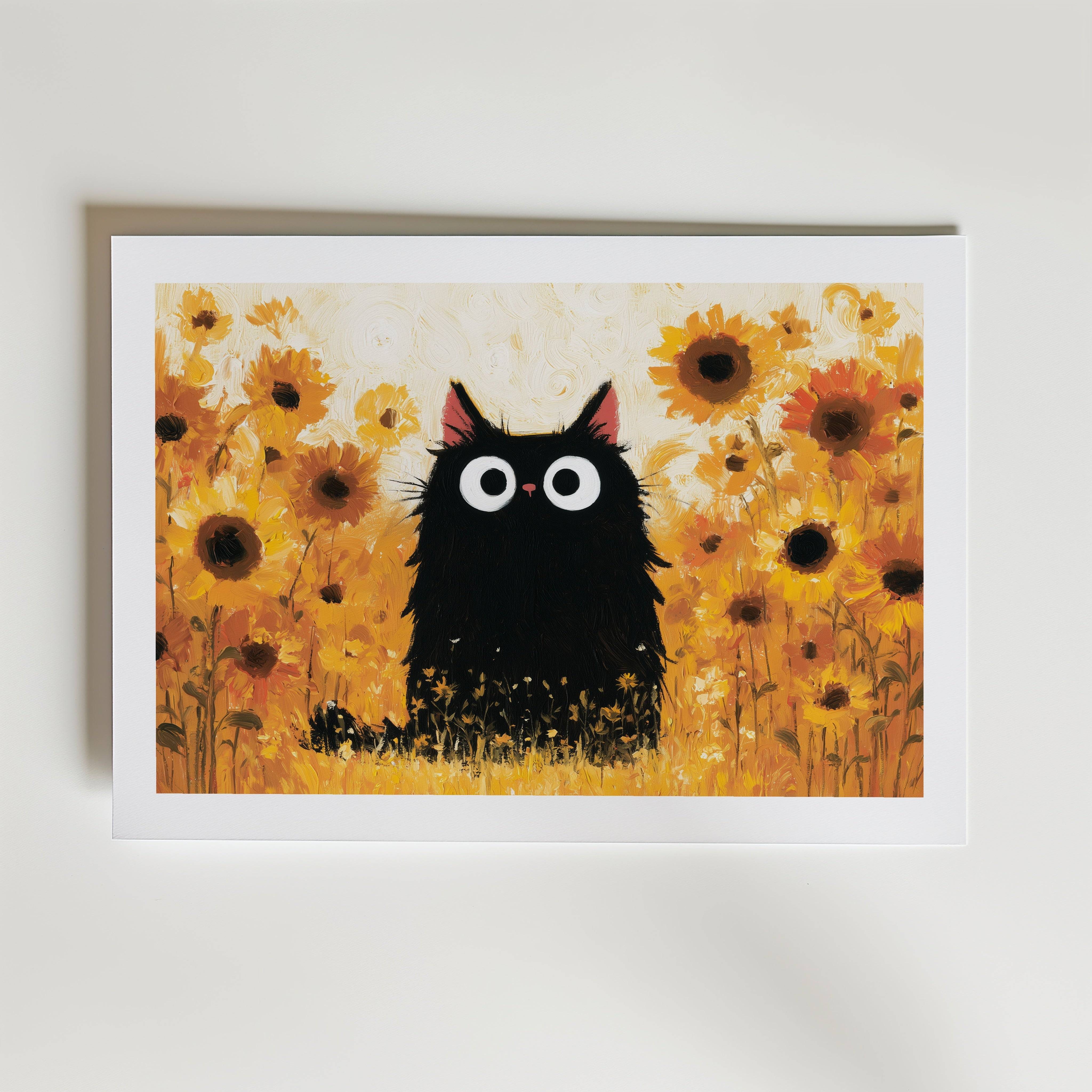 Solros�ng Poster - Fine Art Poster 40x50 cm Med passepartout