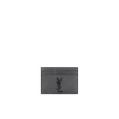 Saint Laurent, Accessories , Herre, Grå, ONE SIZE, Læder, Sort Læder Kortholder