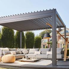 3 X 3 M Med Fällbart Tak Pergola Aluminium Antracit