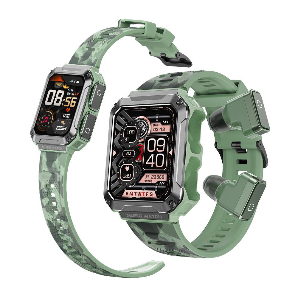 Waterproof sport fitness tracker music voice recording player T93 earbuds smartwatch ultra max smart watch T93