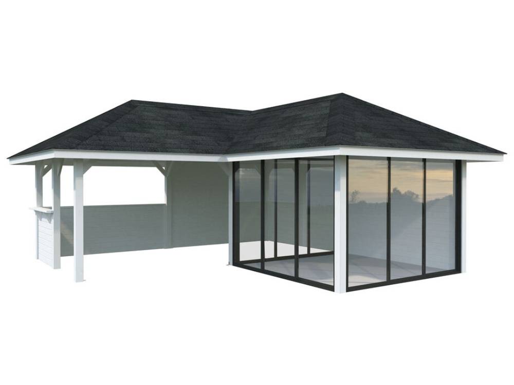 Havehus m/overdækning, Bianca 210, 24,9 m², hvid
