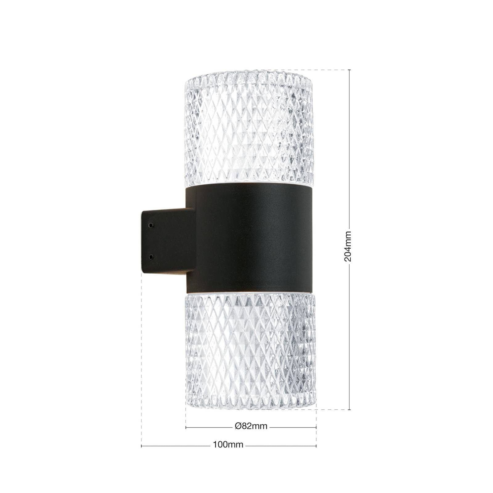 ORION LED utomhus vägglampa Monido, Svart, Aluminium / grå / zink, Modern, LED-vägglampa utomhus