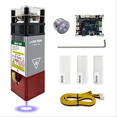 LASER TREE Lasermodulsats 5 W optisk effekt med luftassistent, laserträd 40 W 45 mm fast fokus balans gravering och skärhuvud, 450 nm lasergraveringsmodulhuvud för lasergraveringsmaskin, 12 V