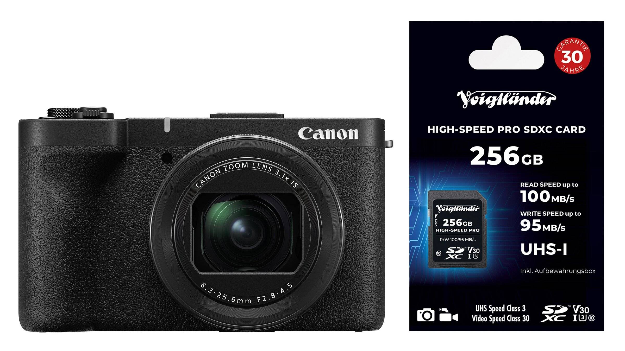 Canon Powershot V1 + Voigtländer Prof. High-Speed SDXC with 256 GB
