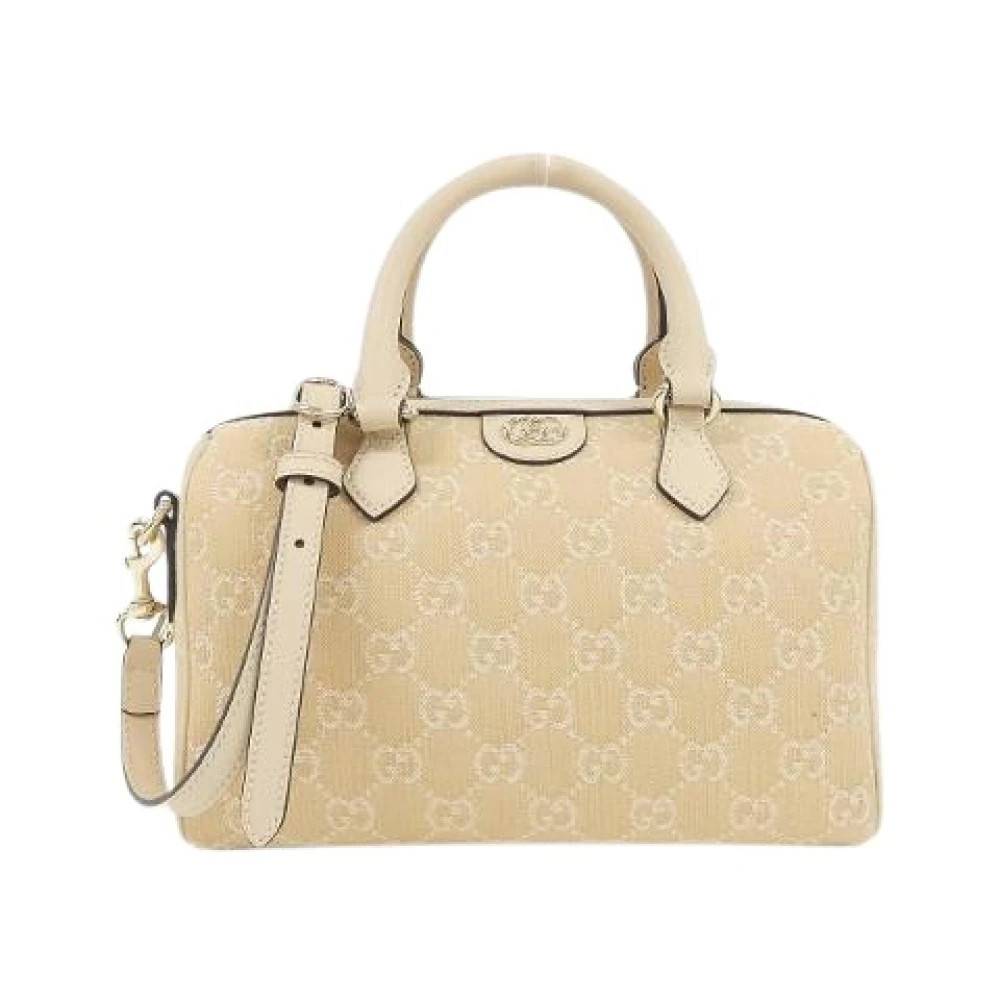 Gucci Vintage Pre-owned Ophidia GG Denim Boston Bag - Vintage - Dame - Beige - ONE SIZE - Denim