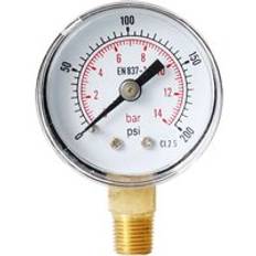 Noggrannhetsklass 2.5% tryckmätare 40mm uppringningstryck 1/8 "bspt vertikalt 15,30,60.100,160 200, 300 psi & bar - Blå