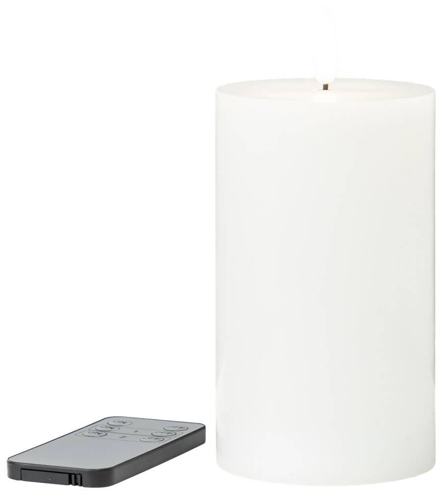 LED-blockljus 3D-flamma fjärrkontroll - H. 12,5 cm