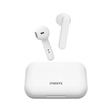 Streetz True Wireless Stereo Hörlurar med Laddningsetui, Semi-in-ear, BT 5 - Matt Vit