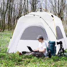 Kuppeltelt til 4 personer, let, stabilt, vandtæt, UV 50+ pop-up campingtelt med kroge, dør, vindue, bund, familietelt med 1000 mm vandsøjle, telt til camping, rejser, trekking, have