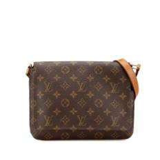 Louis Vuitton Vintage, Pre-owned, Dame, Brun, ONE SIZE, Uld, Pre-owned canvas tasker