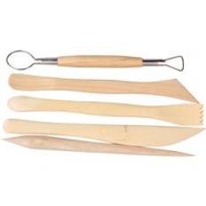5 st / uppsättning 6 tum skulpturlera skulpturverktyg set vax carving shapers lera hantverk polymer lera verktyg bra
