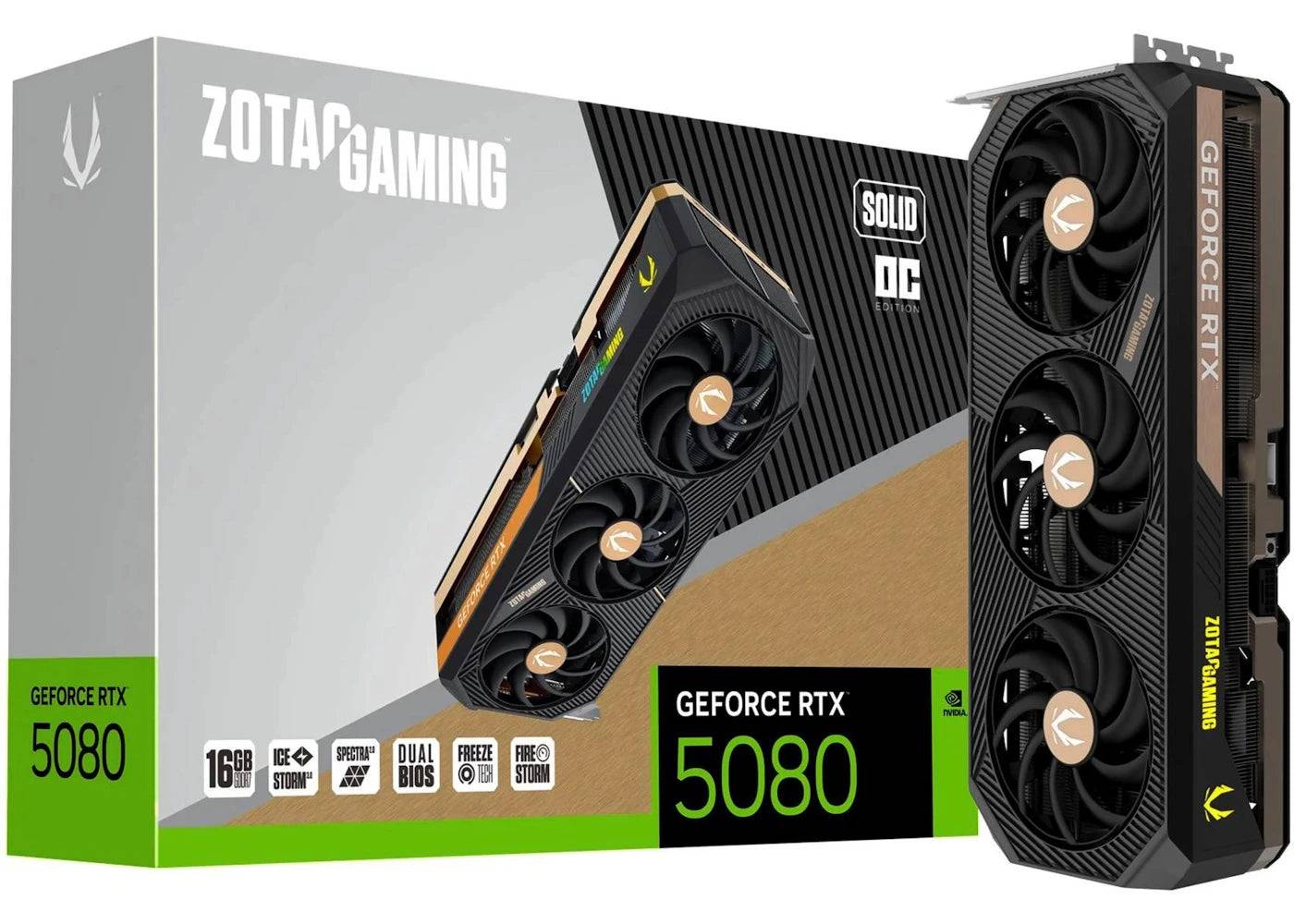 NVIDIA ZOTAC GeForce RTX 5080 SOLID OC ZT-B50800J-10P - One Size (One Size)