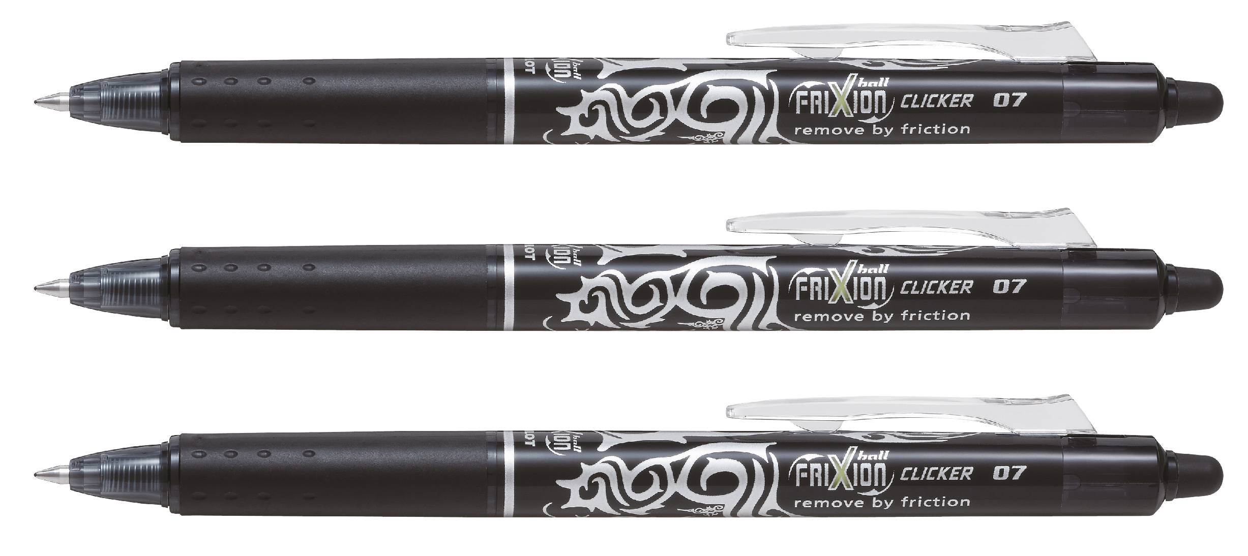 Bläckpenna Frixion Clicker 3-p Svart, Pilot