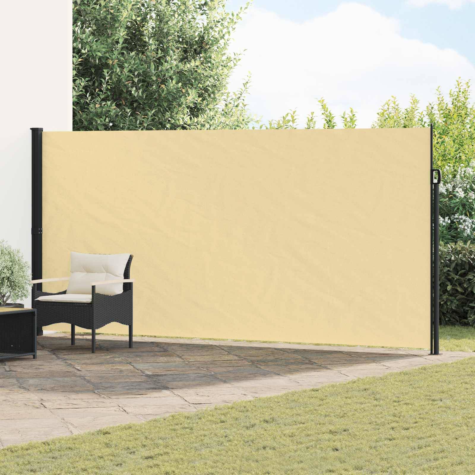 vidaXL Utfällbar sidomarkis Sand 500 x 220 cm Polyester