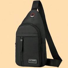 Men&#39;s New Men&#39;s Shoulder Canvas Backpack Chest Bag Leisure Sports Travel Chest Bag Shoulder Crossbody Bag Back To School Man Bag Students School Suppl - Black