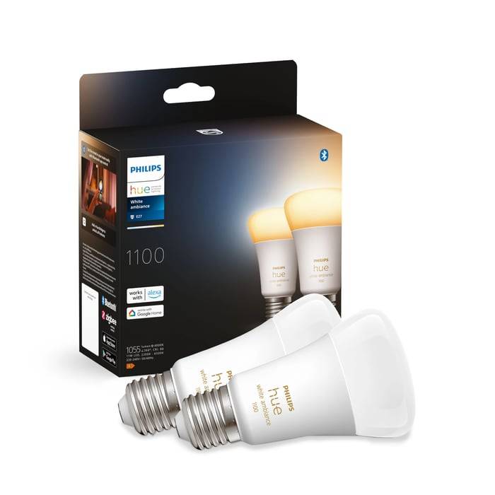 Philips Hue Ambiance Smart LED-lampa E27 1100 lm 2-pack
