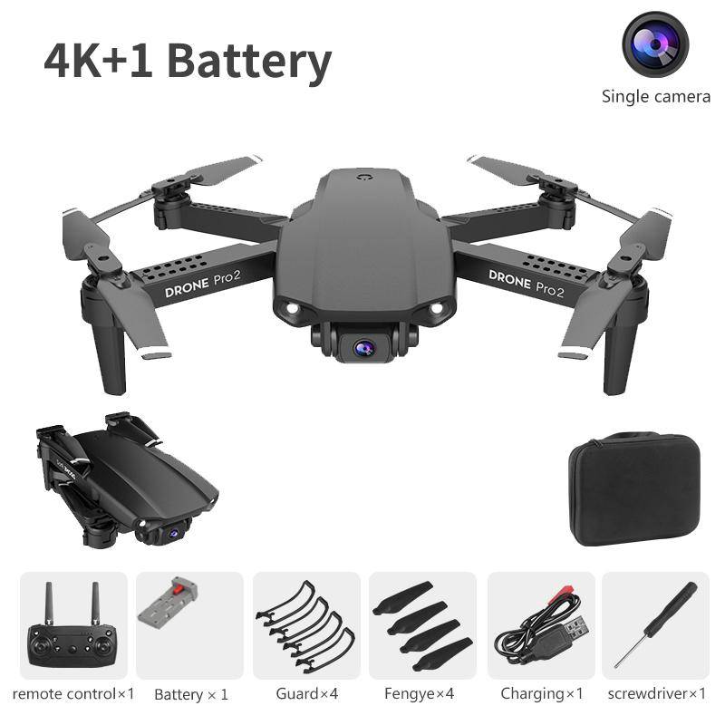 Ny E99PRO 4K FPV Mini Drone HD-kamera RC Quadcopter Gravity Sensing Auto Follow Real-Time Transmission Mobile Control Foldbar single camera+1 battery grå