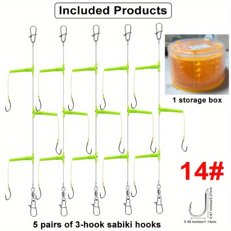 TEMU 5 Sets Of Fishing Hooks, 1 Storage Box, Made Of High-quality Nylon Material, Connection, Anti- Fishing Hook With Storage Box.