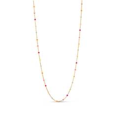 Enamel Lola Rainbow halskæde i forgyldt sølv med farvede emaljer (N55G-Rainbow)