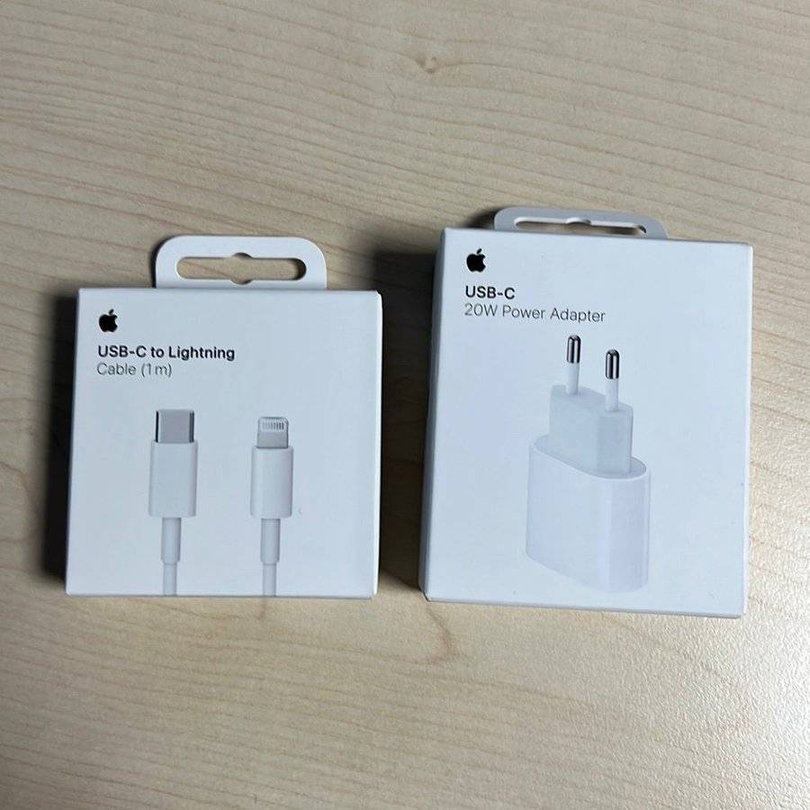 Apple USB-C till Lightning-kabel (1 m) och 20W strömadapter
