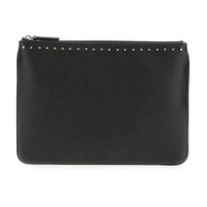 Valentino Garavani, Tasker, Herre, Sort, ONE SIZE, Uld, Stilfuld Clutch Taske