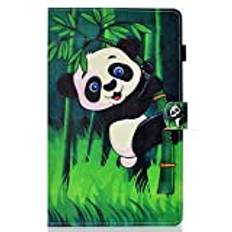 Lspcase Samsung Galaxy Tab E 9.6 SM-T560 T561 plånboksfodral PU-läder präglad panda flip stativ magnetiskt smart fodral med korthållare och pennhållare för Samsung Galaxy Tab E 9,6 tum