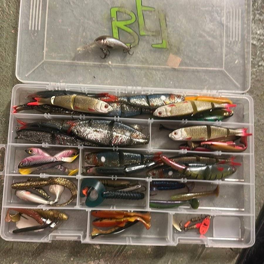 Full Abborrelåda Fiskedrag och spinnare i förvaringslåda