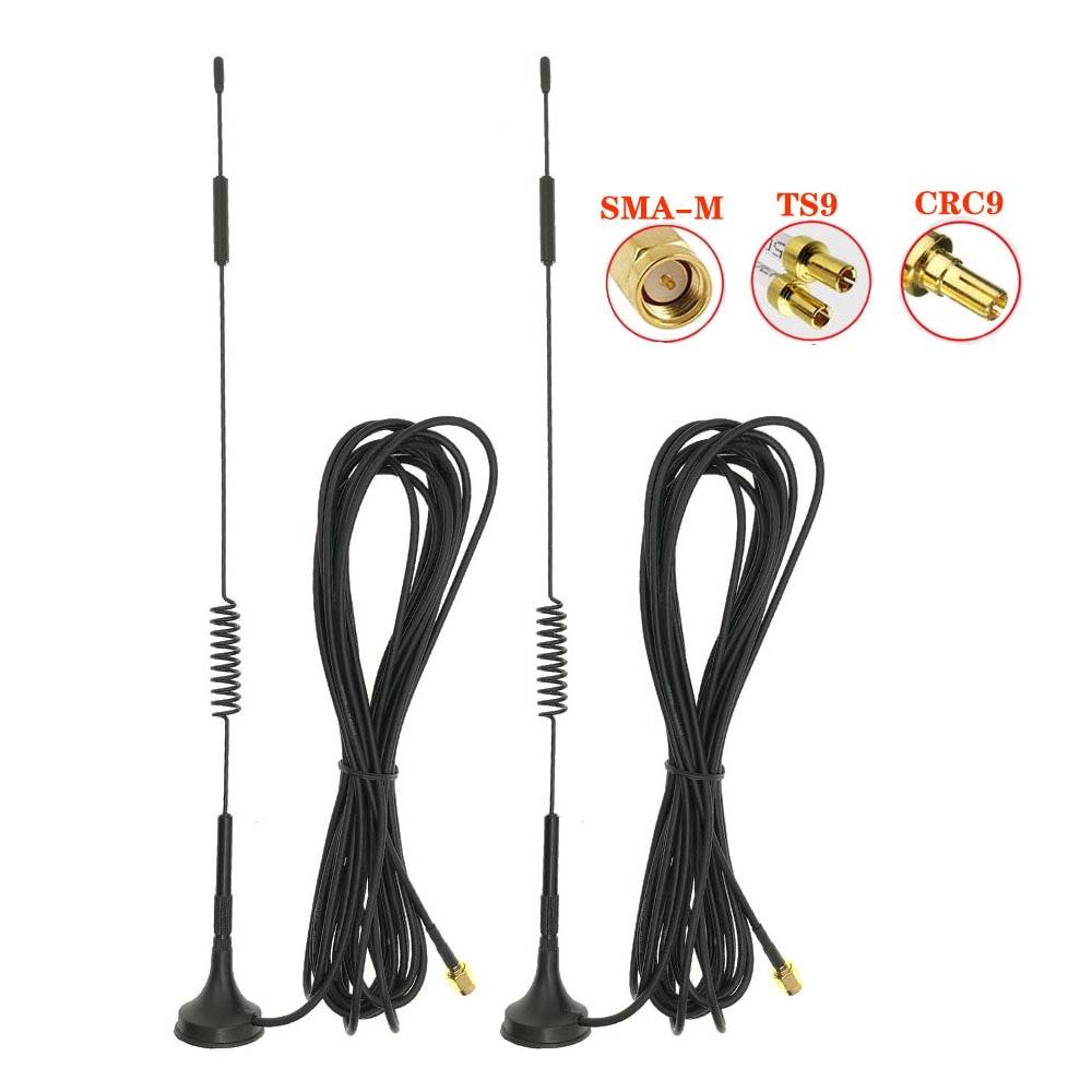 2 st 700-2700 mhz 12 dbi 2g 3g 4g lte magnetisk antenn ts9 sma hane crc 9 kontakt 5m meter gsm extern router antenn m - 2 crc 9-5m- meter