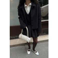 NA-KD Sharp Shoulder Short Coat - Jakker - Sort - EU 32 - NA-KD / NAKD