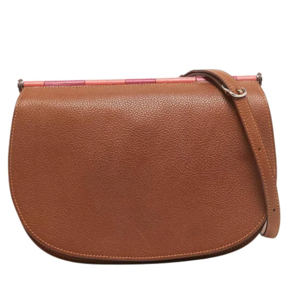 Hermès Vintage Pre-owned Laeder skuldertasker - Vintage - Dame - Brun - ONE SIZE - Uld
