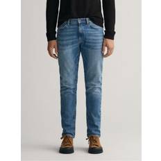 Mens Mid Blue Worn In Hayes Slim Fit Jean