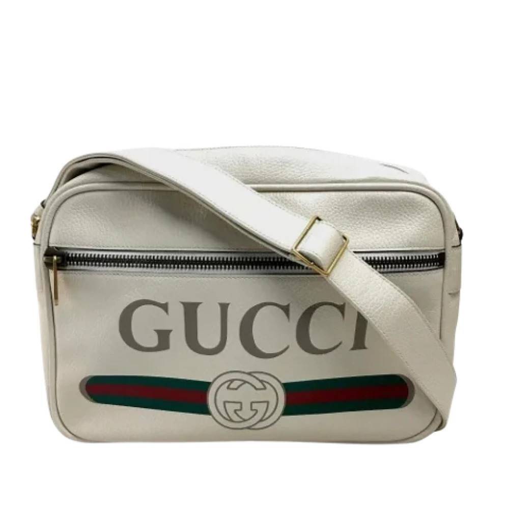 Gucci Vintage Pre-owned Laeder gucci-tasker - Vintage - Dame - Hvid - ONE SIZE - Uld