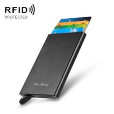 NEWBRING Korthållare i metall med RFID skydd - Svart